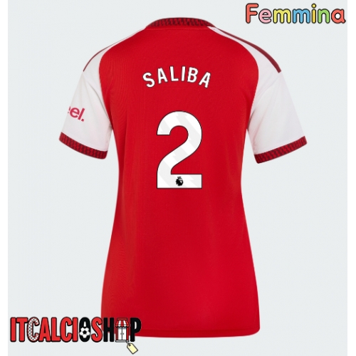 Arsenal William Saliba #2 Prima Maglia Femmina 2026-27 Manica Corta